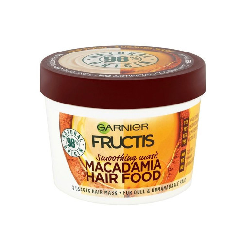  Fructis Macadamia Hair Food Izlīdzinošā Maska Sausiem Un Nepakļāvīgiem Matiem 390ml