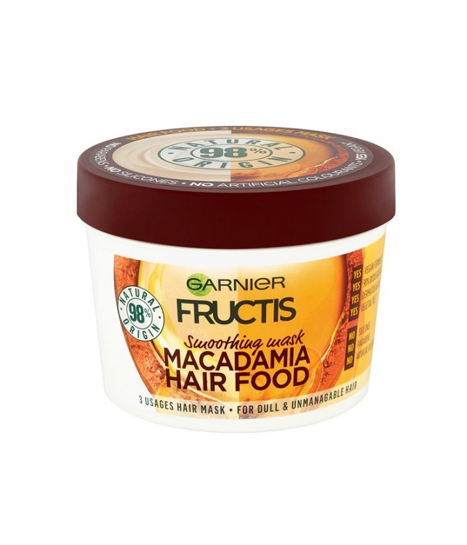  Fructis Macadamia Hair Food Izlīdzinošā Maska Sausiem Un Nepakļāvīgiem Matiem 390ml