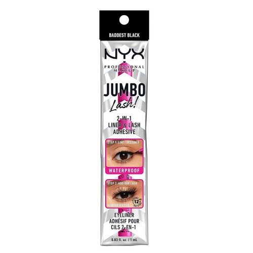 Acu Laineris-Līme Jumbo Lash! 2-In-1 Baddest Black
