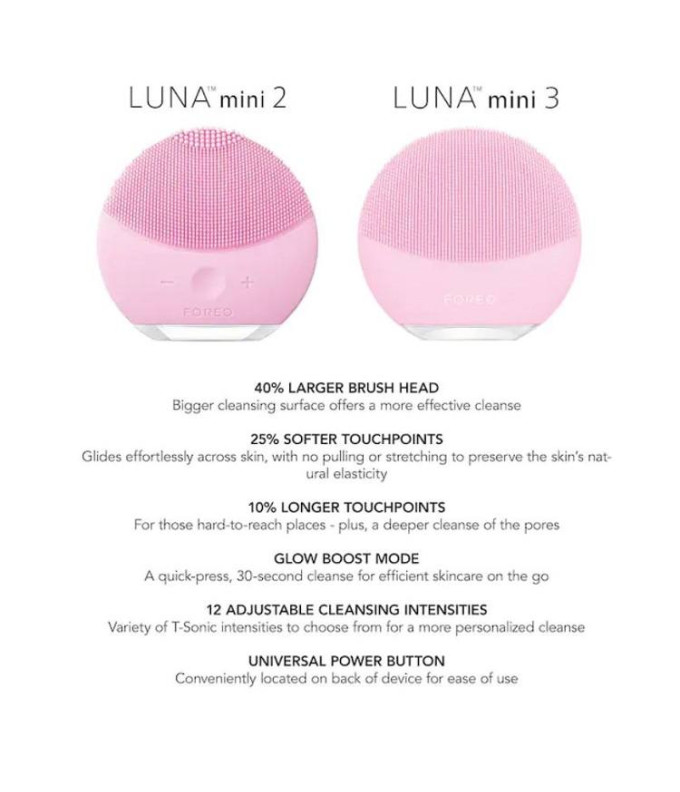  Luna Mini 3 Pearl Pink Elektriskā Sejas Birstīte